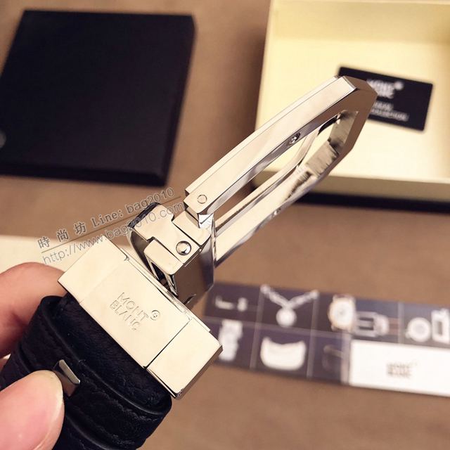 MONTBLANC皮帶 萬寶龍米蘭時裝周新款 專櫃原單 MONTBLANC男士牛皮腰帶  xfp2130